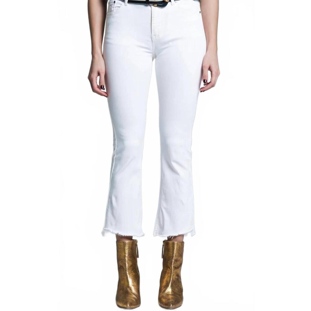 NEW Q2 high rise basic flared jeans in white